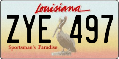 LA license plate ZYE497