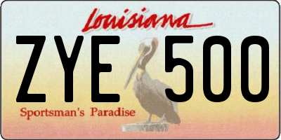 LA license plate ZYE500