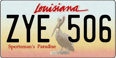 LA license plate ZYE506