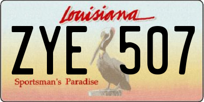 LA license plate ZYE507