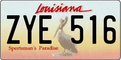 LA license plate ZYE516