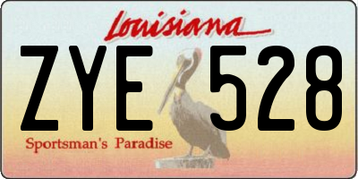 LA license plate ZYE528
