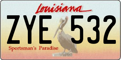 LA license plate ZYE532