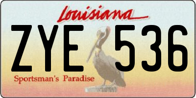 LA license plate ZYE536