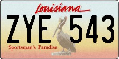 LA license plate ZYE543