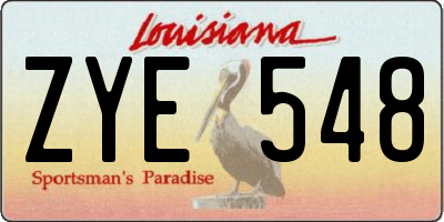 LA license plate ZYE548
