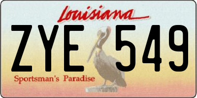 LA license plate ZYE549