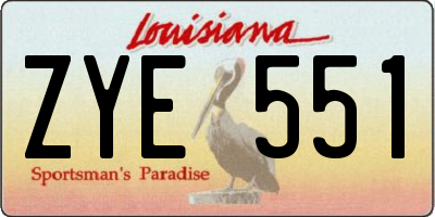 LA license plate ZYE551