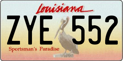 LA license plate ZYE552