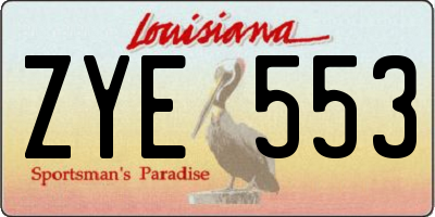 LA license plate ZYE553