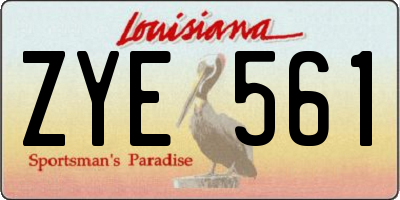 LA license plate ZYE561