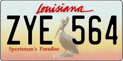 LA license plate ZYE564