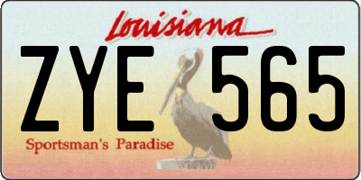 LA license plate ZYE565