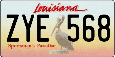 LA license plate ZYE568