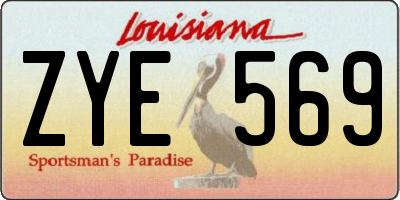LA license plate ZYE569