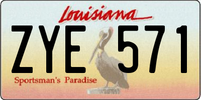 LA license plate ZYE571