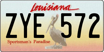 LA license plate ZYE572
