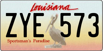 LA license plate ZYE573