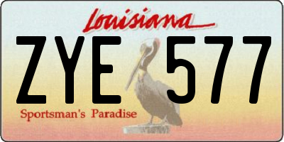 LA license plate ZYE577