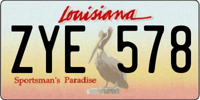 LA license plate ZYE578