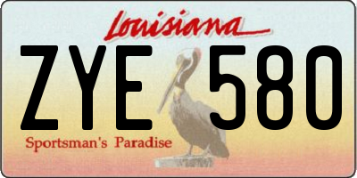 LA license plate ZYE580