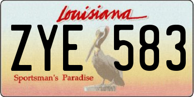 LA license plate ZYE583
