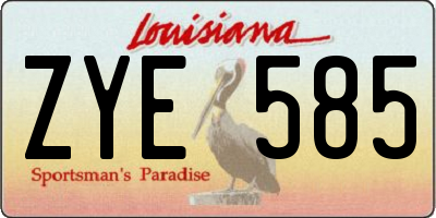 LA license plate ZYE585