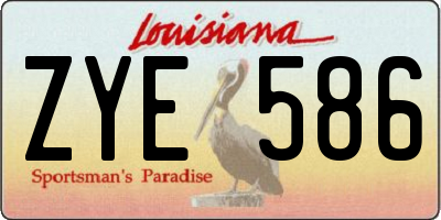 LA license plate ZYE586