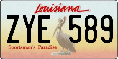 LA license plate ZYE589