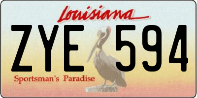 LA license plate ZYE594