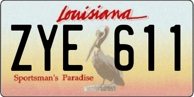 LA license plate ZYE611