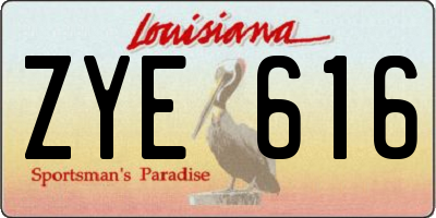 LA license plate ZYE616