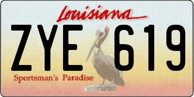 LA license plate ZYE619