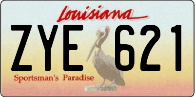 LA license plate ZYE621