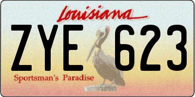 LA license plate ZYE623