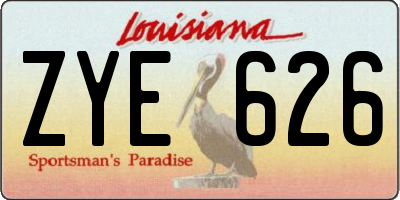 LA license plate ZYE626