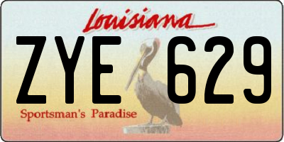 LA license plate ZYE629