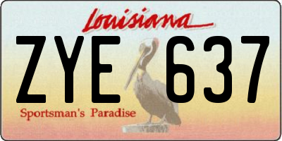 LA license plate ZYE637