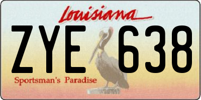 LA license plate ZYE638