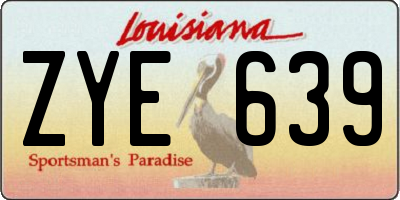 LA license plate ZYE639