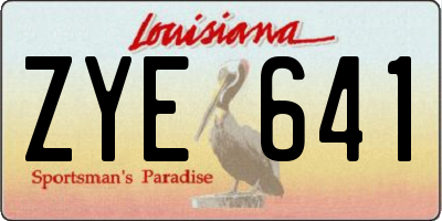 LA license plate ZYE641