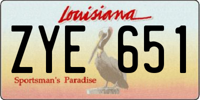 LA license plate ZYE651