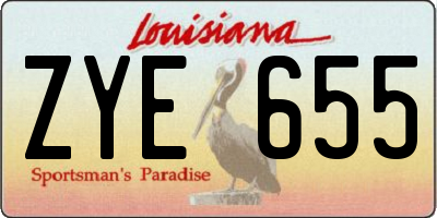 LA license plate ZYE655