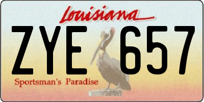 LA license plate ZYE657