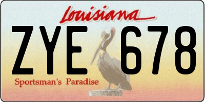 LA license plate ZYE678