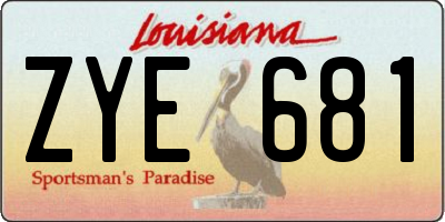 LA license plate ZYE681