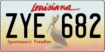 LA license plate ZYE682