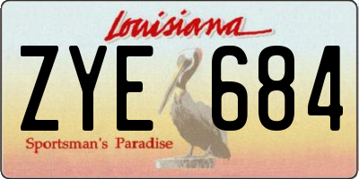 LA license plate ZYE684