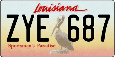 LA license plate ZYE687