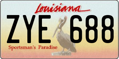 LA license plate ZYE688